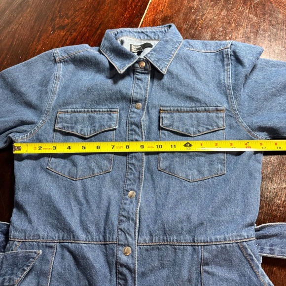 Friends Like These Denim Belted Midi Shirtdress Medium Wash Sz 4 Utility Rodeo - Picture 8 of 9